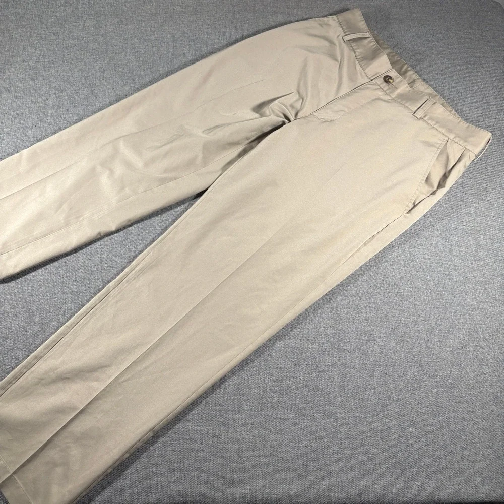 Adidas Golf‎ Pants Mens 32x32 Tan Khaki Climalite Flat Front Performance Chinos
